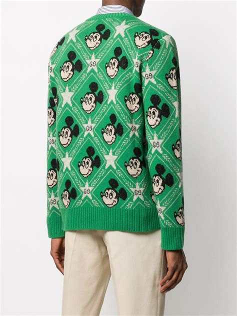 gucci mickey mouse sweater green